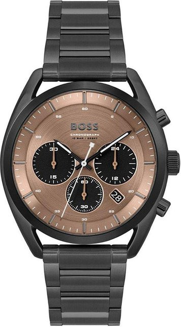 Hugo Boss Chronograph, Edelstahl, Schwarz, Quarz, 44 mm, Herren - Bild 1