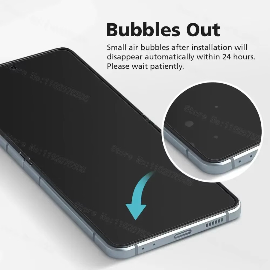 9in1 Sichtschutzfolien Set aus gehärtetem Glas für Samsung Galaxy Z Flip 7, 6, 5 und 7 FE inklusive Kameraobjektivschutz, transparent - Bild 4