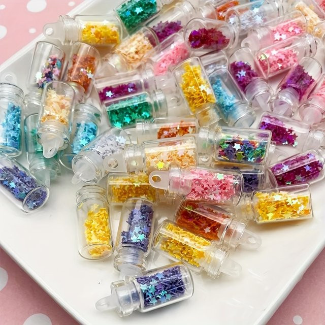 Glas-Anhänger-Charm, Stern, Bunt, Multicolor - Bild 1