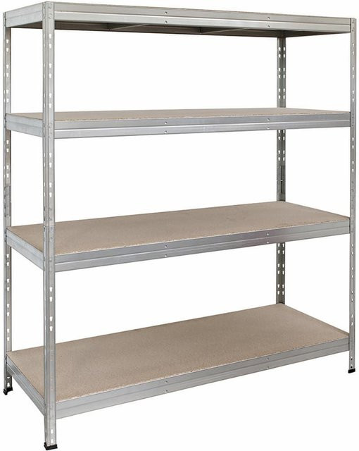 AR SHELVING Schwerlastregal RIVET mit 4 Böden, verzinkt, Farbe: Silber, H x B x T: 180 x 150 x 60 cm - Bild 1