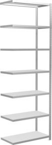 Schulte Anbauregal Steckregal MULTIplus330 mit 7 verstellbaren Fachböden und Kreuzstrebe, Farbe: Lichtgrau, B/T/H: 300 x 100 x 50 cm - Bild 1