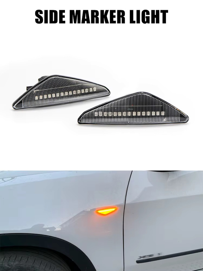 Tendtop LED Dynamische Blinker Seitenmarkierungsleuchten in Schwarz für BMW X3 X5 X6 E70 E71 E72 F25 - Bild 1