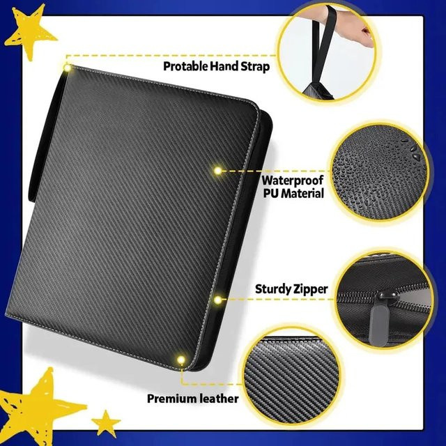 Professionelles Kartenalbum in Schwarz mit 900 Fächern und feuchtigkeitsbeständigem Reißverschluss-Design aus Kunststoff - Bild 1