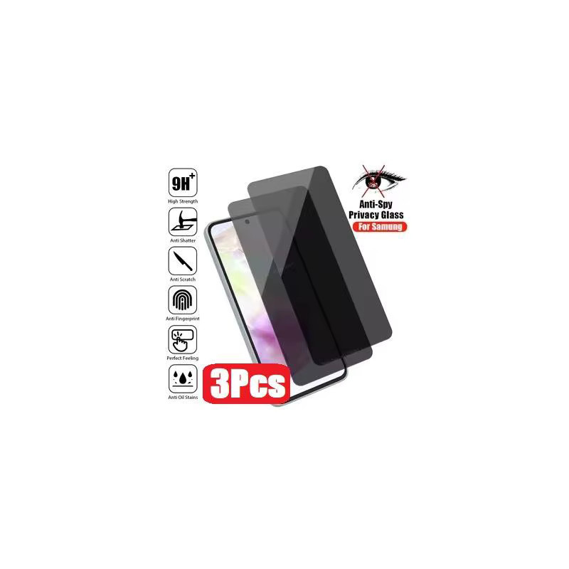 3er-Set Privatsphäre-Displayschutzglas für Samsung Galaxy A06 A13 A14 A15 A16 A17 A22 A23 A25 A32 A33 A34 A36 A42 A51 A52 A52S 5G in Transparent und Blau - Bild 5