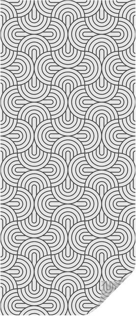 Tulup Fensterfolie Geometrische Halbkreise Sichtschutzfolie Schwarzweiß B/H: 50 x 116 cm - Bild 1
