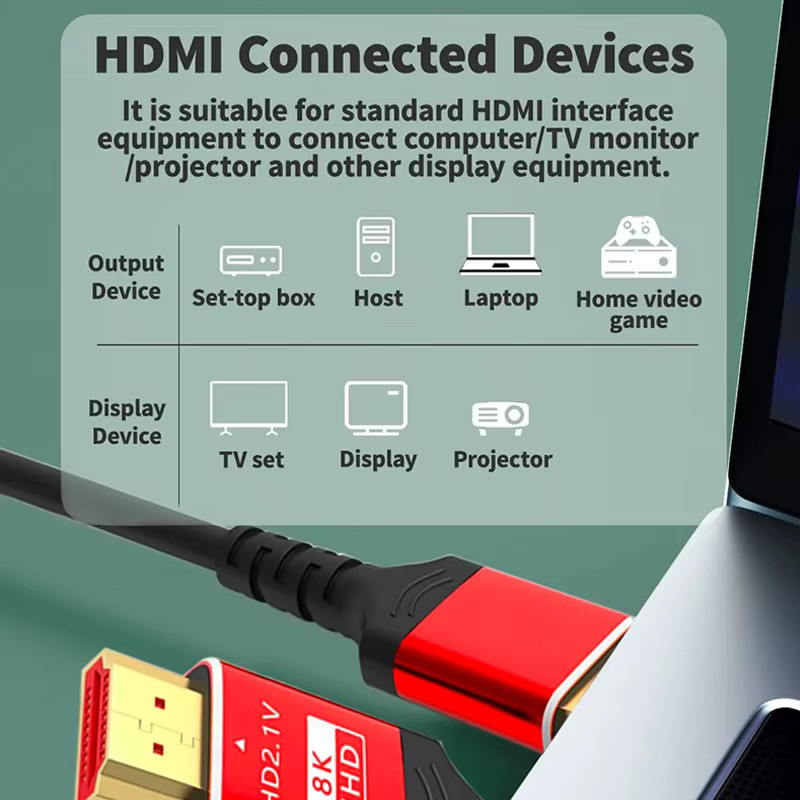 8K HDTV HDMI 2.1 Kabel mit 48 Gbit/s für Xiaomi TV-Box und PS5, unterstützt 8K @ 60Hz, eARC und Dolby Vision - Bild 5