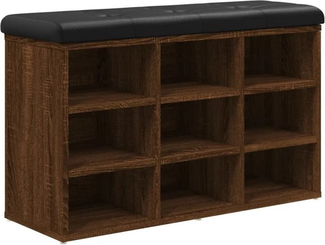 vidaXL Schuhbank in Braun mit Eichen-Optik aus Holzwerkstoff, B/T/H: 82 x 32 x 50 cm - Bild 1