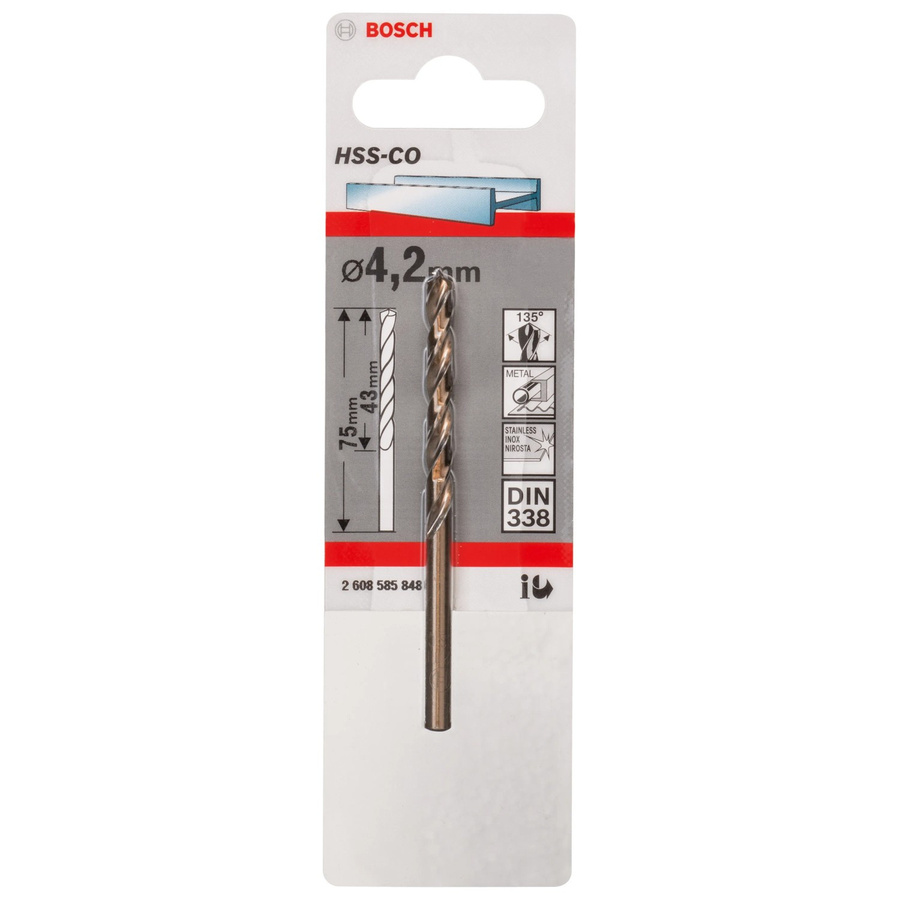 Bosch HSS-Cobalt Metall-Spiralbohrer Silber Durchmesser: 4,2 mm, Gesamtlänge: 75 mm - Bild 3