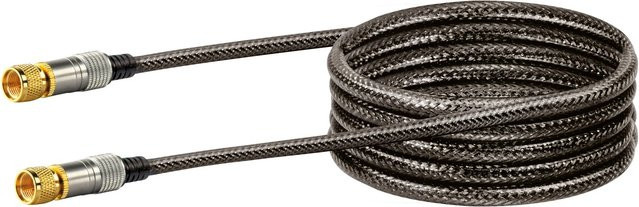 Schwaiger SAT Anschlusskabel mit F-Stecker in Schwarz, Länge: 1,5 m - Bild 1