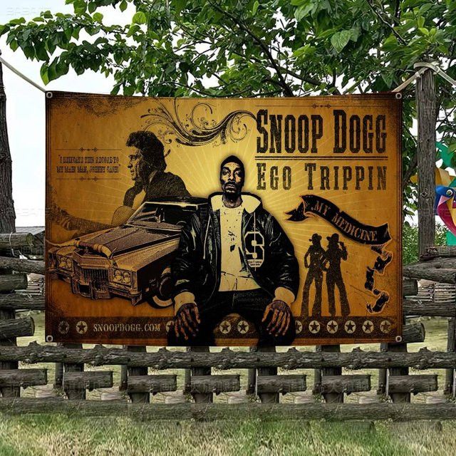 Potdemiel Party Banner Snoop Dogg Motiv Mehrfarbig Rechteckig zum Aufhängen - Bild 1