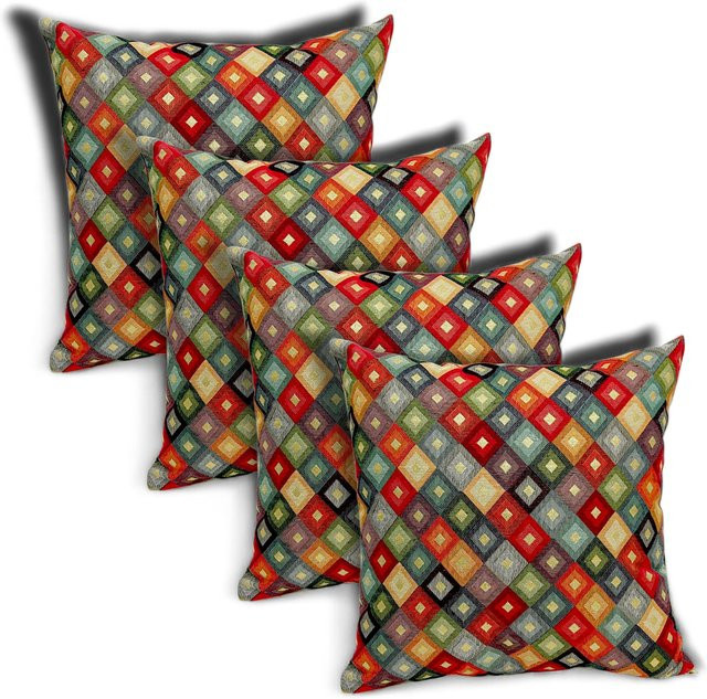 Linke Licardo Kissenhülle Goldpunkte, 4er-Set, B/T/H: 50 x 50 x 50 cm, Gold und Multicolour - Bild 1