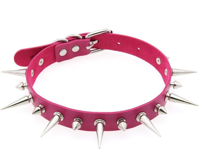YIRAN Choker Halskette, PU-Leder, Schwarz, Nieten, Damen Herren - Bild 1