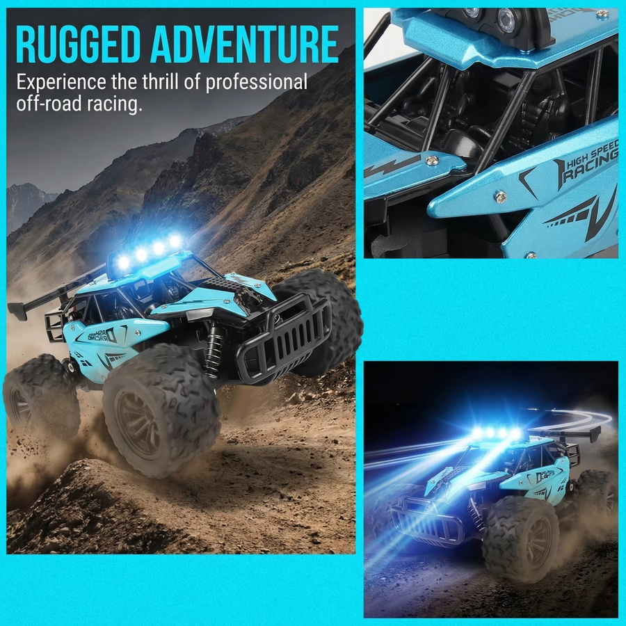 JJRC Ferngesteuertes Auto, Geländewagen, Allradantrieb, Metall, Blau - Bild 3