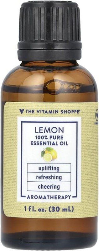 The Vitamin Shoppe Ätherisches Öl 100% Rein Zitrone 30 ml in brauner Glasflasche - Bild 1
