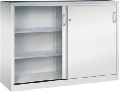 C + P Schiebetüren-Werkzeugschrank Acurado aus Stahl in Lichtgrau, B/T/H: 160 x 50 x 12 cm - Bild 1
