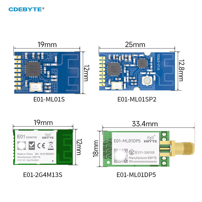 CDEBYTE E01-Serie nRF24L01P 2,4 GHz Wireless RF Sender Remote Modul mit ESD-Schutz und 5 km Reichweite für IoT und Smart Home - Bild 1