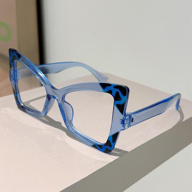 Yiran toy Korrektionsbrille Damen, Cat-Eye, Vollrand, Kunststoff, transparent, blau - Bild 1
