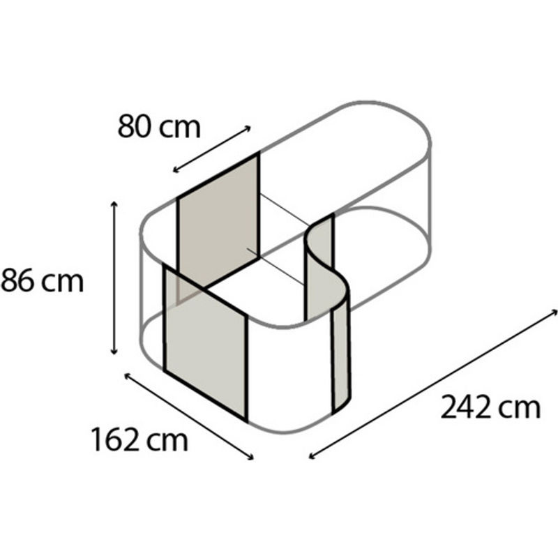 Vitavia Hochbeeterweiterung Curve für Vita 858 aus Zincalume Stahlblech, Schwarz, B/T/H: 80 x 80 x 86 cm - Bild 6