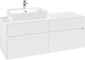 V&B Waschtischunterschrank Collaro mit WT links, Farbe Weiß matt, B/T/H: 140 x 54,8 x 50 cm - Bild 1
