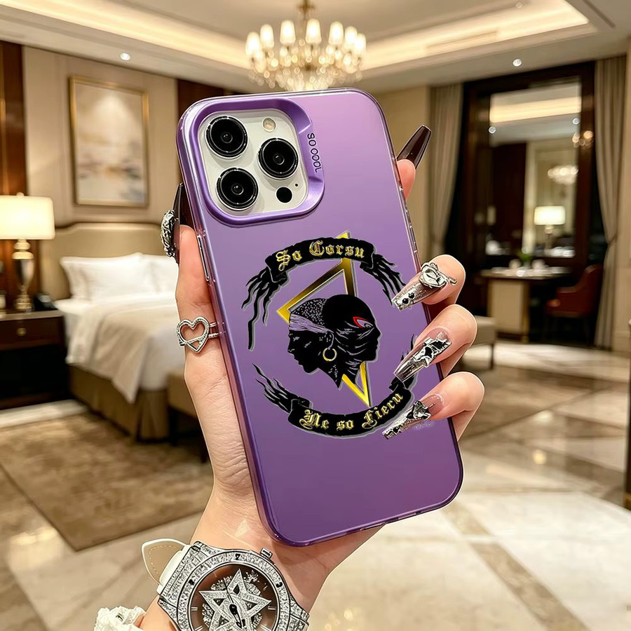 Handyhülle Karte von Korsika Silber-Serie für Apple iPhone 11 bis 17 Pro Max Plus und 17Air - Bild 2