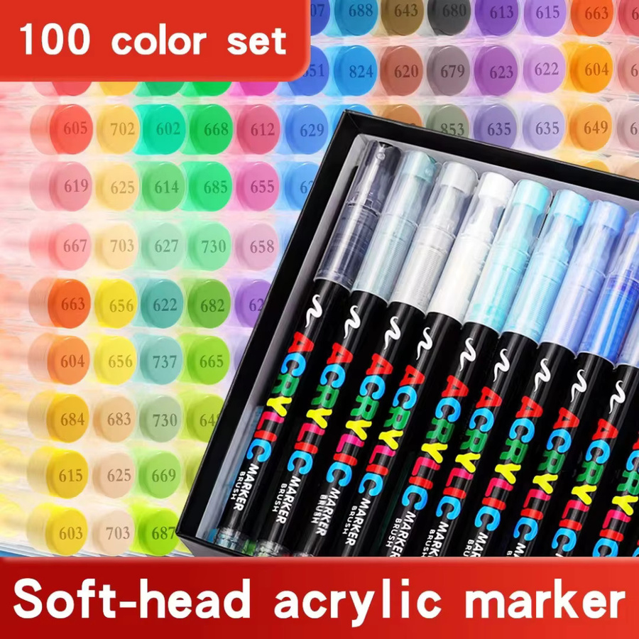GuangNa Acrylmarker Set mit Pinselspitze in 120 Farben für DIY Kunst und Felsmalerei - Bild 3