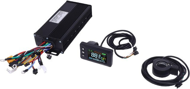 Igeteck Elektrisches Motor Controller Kit mit 40A Controller, LCD GD02 Farbdisplay und 130X Daumengasgriff für 36V 48V 52V 1500W, Schwarz - Bild 1
