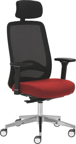 Mayer Sitzmöbel Drehstuhl 2228 mit Kopfstütze und Armlehnen in Rot, B: 70 cm, H: 138 cm - Bild 1