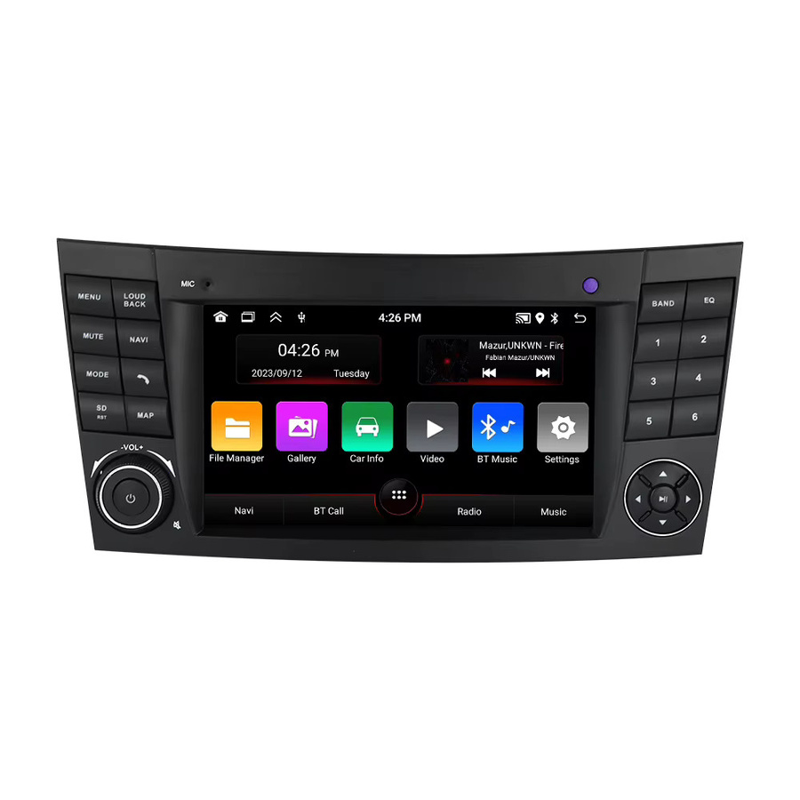 STRONGNAVI Kabelloses CarPlay und Android Auto Multimedia-Autoradio für Mercedes Benz E-Klasse W211 und CLS W219 in Schwarz - Bild 5