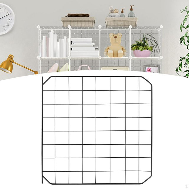 Garden and Beyond DIY Gitterzaun Panel aus Metall für Kleintiergehege und Hof, Schwarz mit Tür - Bild 1