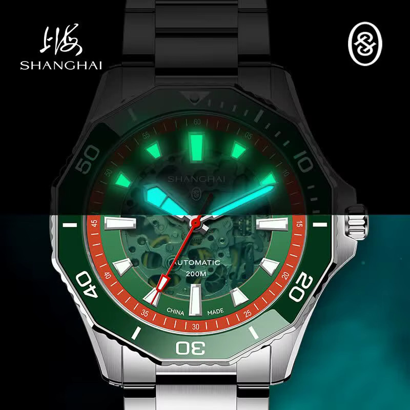 Shanghai Armbanduhr, Automatik, Edelstahl, Keramiklünette, 42 mm, Herren - Bild 3