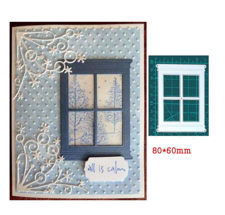 Metall Schneidwerk Schablone für Fenster und Tür Zaun in Silber für DIY Scrapbooking und Papierhandwerk - Bild 4