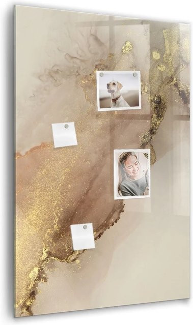 Tulup Magnettafel aus Glas in Glitzerndem Marmor Design, B: 60 cm, H: 90 cm - Bild 1