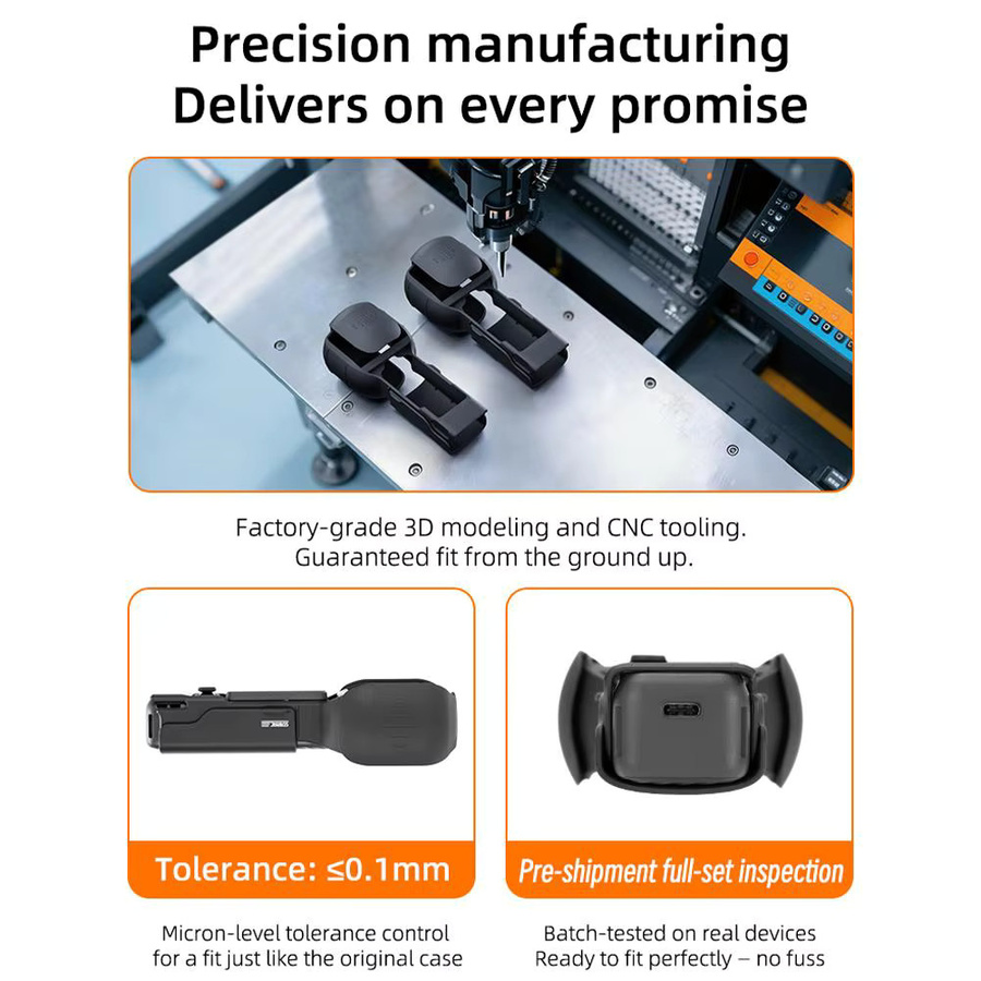 DJI Pocket 4 Gimbal Flexibles Snap-On-Gehäuse in Schwarz mit Schnellverschluss und Anti-Drop-Schutz - Bild 2