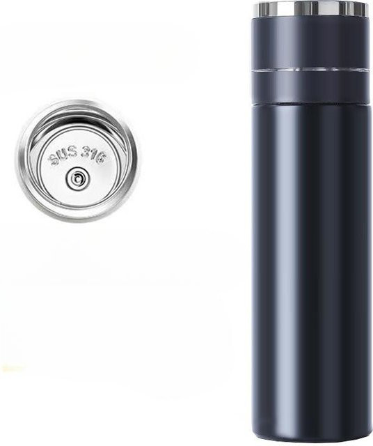 Binchi Outdoor Equipment Becher für Geschäftsleute mit Teetrennung und Ein-Knopf-Öffnung, Schwarz, 500 ml - Bild 1