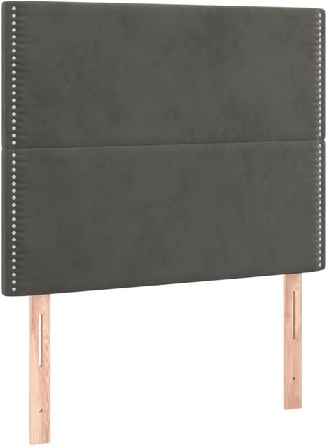 vidaXL Kopfteil gepolstert aus Samt in Dunkelgrau, B/T/H: 100 x 5 x 118/128 cm - Bild 1