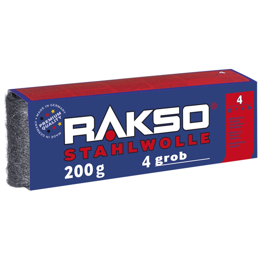 Rakso Stahlwolle Sorte 4 Grob für Metall und Holz, 200 g - Bild 3