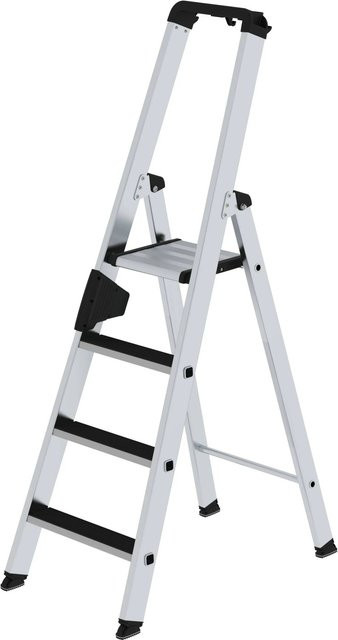 PROREGAL Stufen-Stehleiter Clip-Step einseitig begehbar, Farbe: Silber - Bild 1