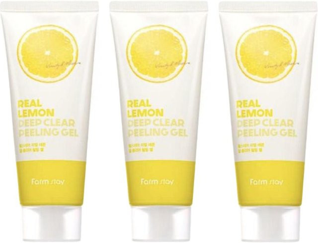 FARM STAY Real Lemon Deep Clear Peeling Gel, 100 ml, mit Zitronenextrakt - Bild 1