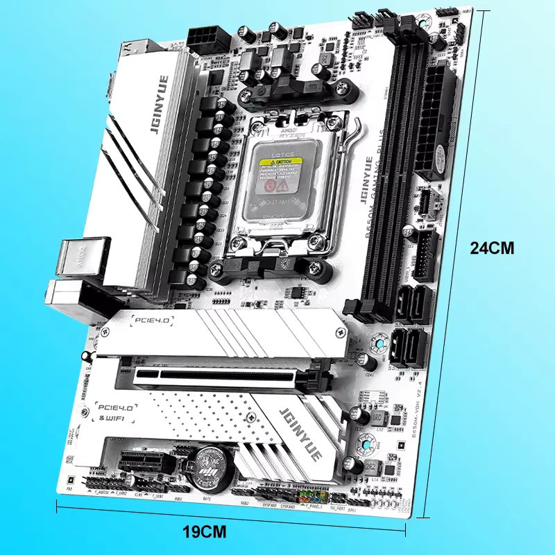 Wafu B650M Gaming Plus Motherboard Kit AM5 mit R5 7600X oder R5 9600X CPU und 32GB DDR5 RAM 6000MHz in Weiß - Bild 5