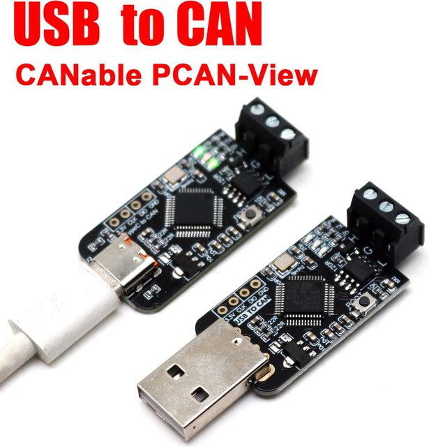 Dykbcells USB-zu-CAN-Adapter CANable PCAN-View Kommunikationsanalyse für CANBUS CandleLight Slcan Klipper Firmware-Debugger in Schwarz mit USB-C Anschluss - Bild 1