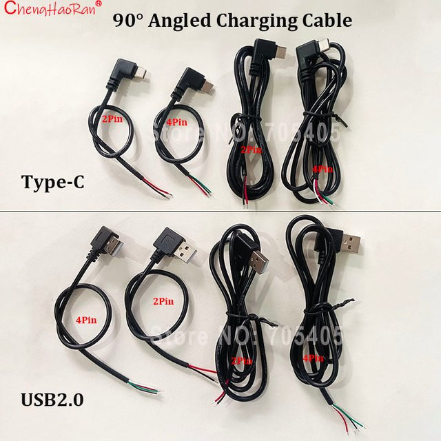 ChengHaoRan USB-C L-Typ Datenkabel 90-Grad-Stecker Schwarz - Bild 1