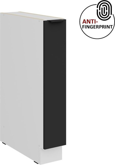 Küchen Unterschrank Schrankauszug ARIA Schwarz matt Anti Fingerprint - Bild 1