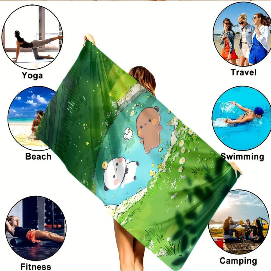 Lampada Strandtuch mit Cartoon-Print, weiß und mehrfarbig, Breite: 40 cm, Höhe: 60 cm - Bild 3