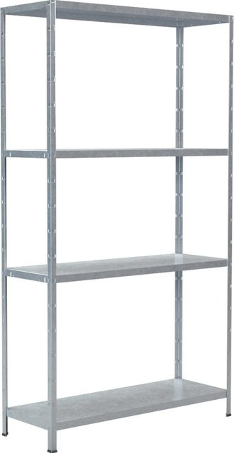Schulte Steck-Grundregal verzinkt, H 180 cm x B 100 cm x T 35 cm - Bild 1