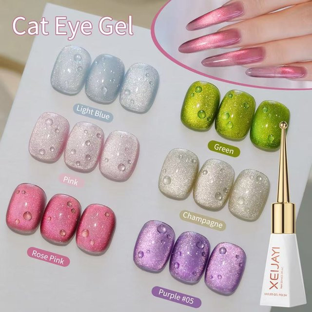 XEIJAYI Cat Eye Nagelgel, Rose Pink, 10 ml, schimmernd - Bild 1
