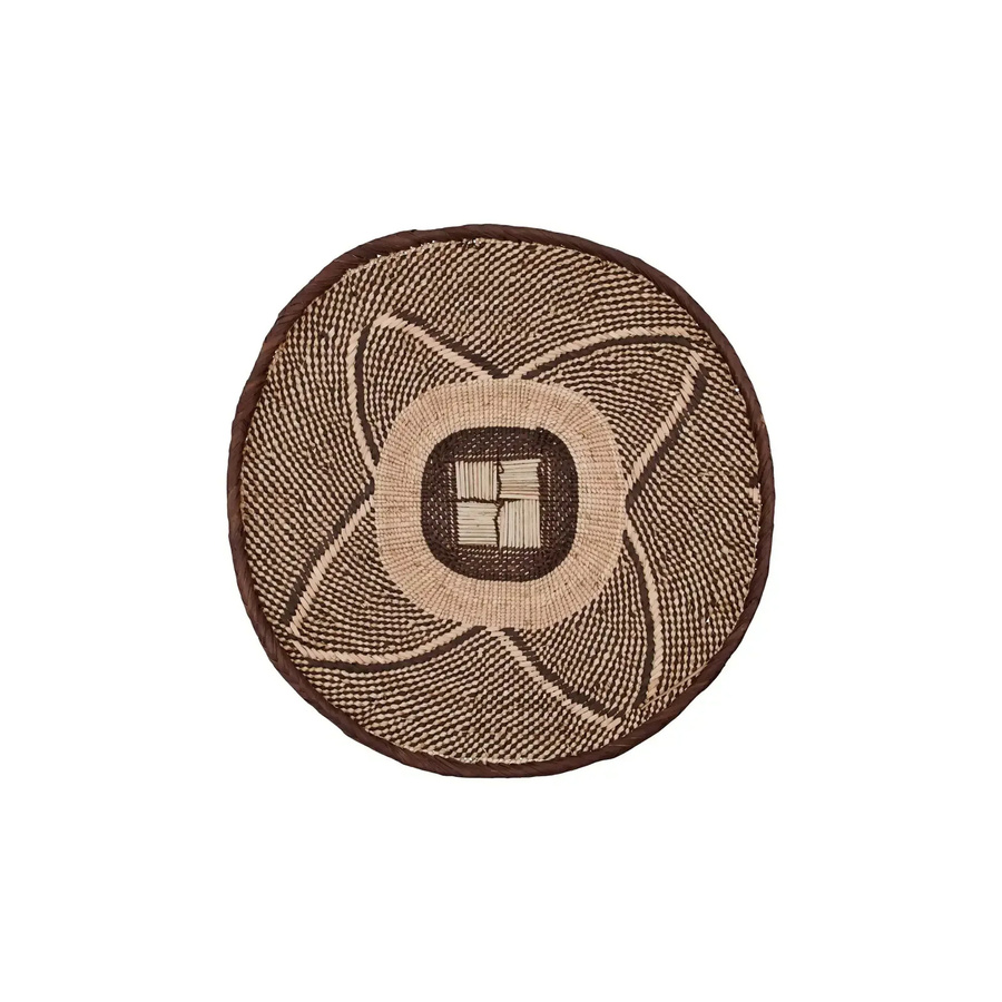 House Doctor Korb Tonga aus Palmblatt in Beige und Braun, Durchmesser: 38 cm - Bild 1
