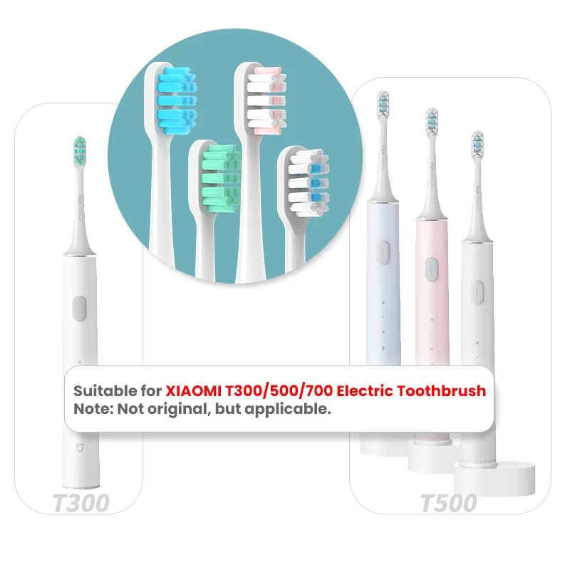 4 oder 10 Stück Ersatzbürstenköpfe für Xiaomi Mijia T300 T500 Sonic Elektrische Zahnbürste mit DuPont Weichborsten in Weiß - Bild 1