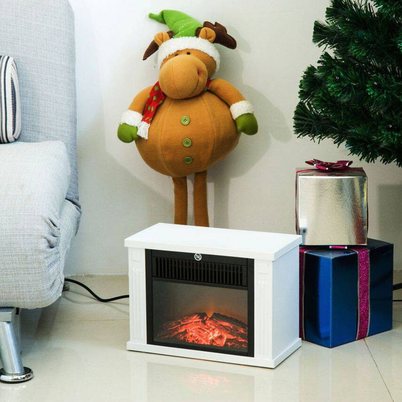 HOMCOM Elektrischer Kamin mit Flammeneffekt in Weiß, 1200 W, B/H/T: 34 x 25 x 17 cm - Bild 5