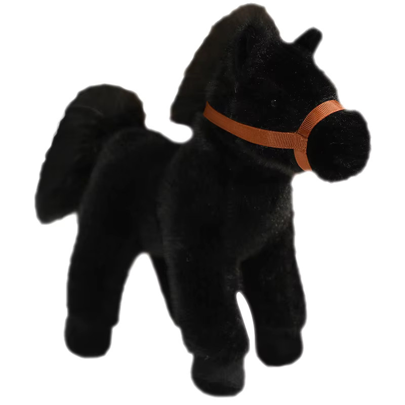 DOYOUDO Pony Plüsch Spielzeug, Stofftier, 30 cm, Weiß, Schwarz - Bild 3