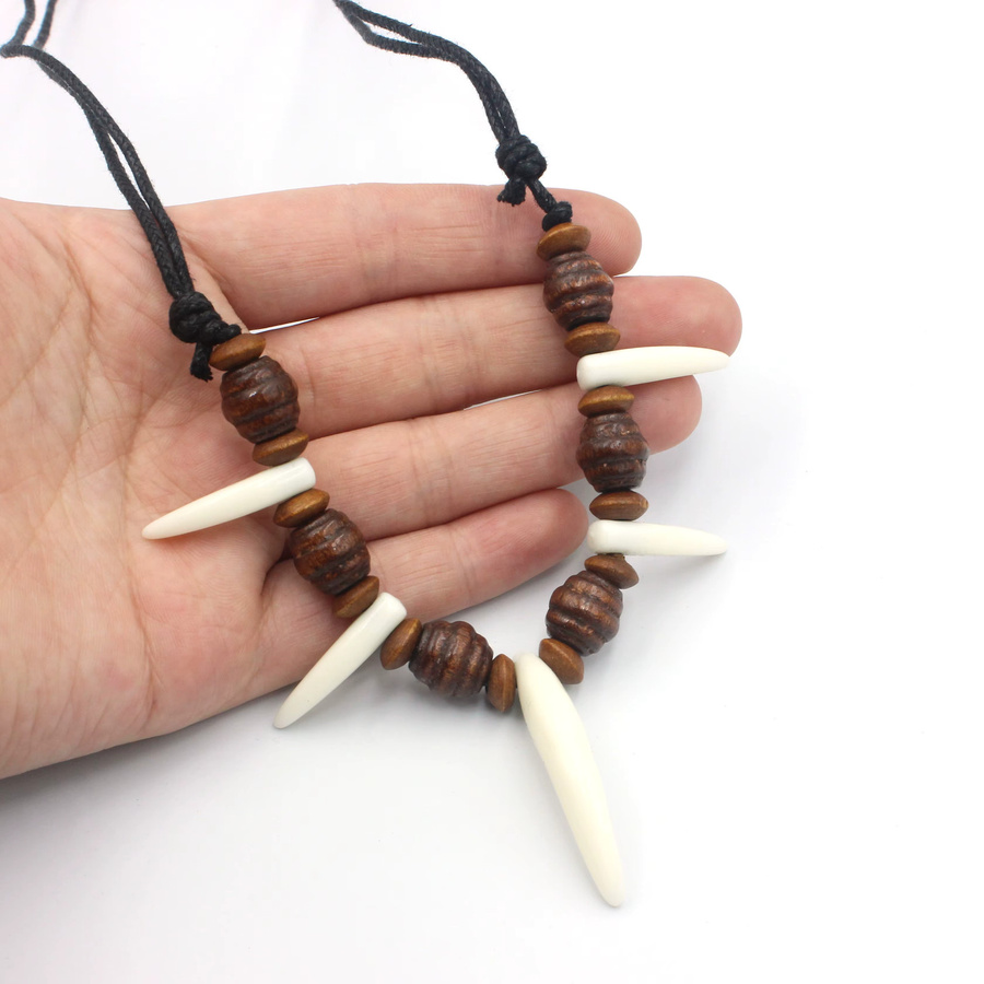 Weyena Schmuckset, Perlenkette, Zahn-Ohrringe, Unisex - Bild 2
